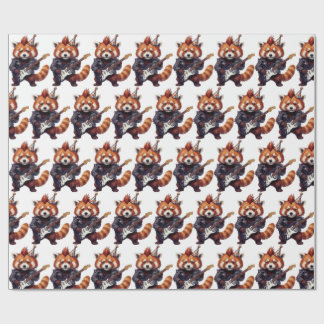 Red Panda Rocker Birthday Wrapping Paper ラッピングペーパー