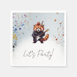 Red Panda Rocker Cocktail スタンダードカクテルナプキン