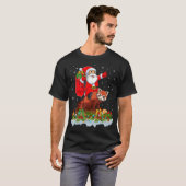 Red Panda  Santa Riding Red Panda Christmas Tシャツ (正面フル)