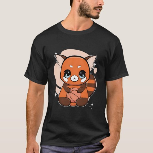 Red Panda With Basketball Tシャツ (正面)