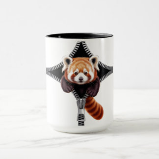 Red Panda with zipper マグカップ
