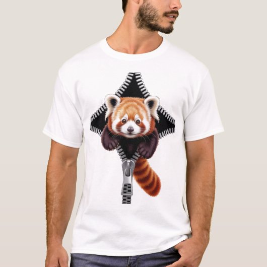 Red Panda with zipper Tシャツ (正面)