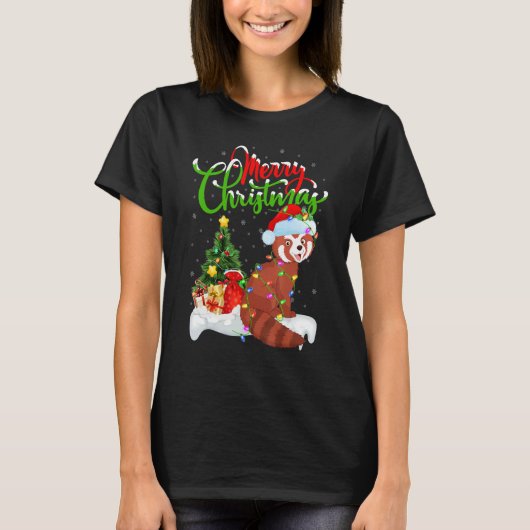 Red Panda   Xmas Decorations Santa Red Panda Chris Tシャツ (正面)