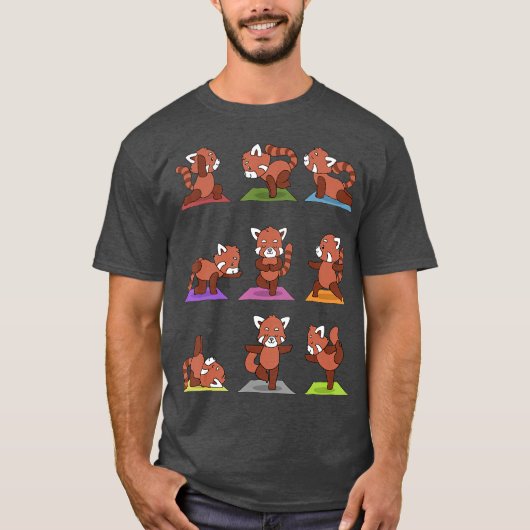 Red Panda Yoga  Funny Red Pandas In Yoga Poses Tシャツ (正面)