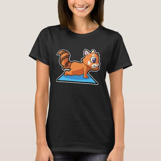 Red Panda Yoga Poses Sport Gymnastics Ohm Heartbea Tシャツ (正面)