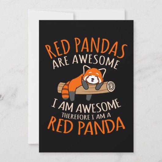 Red Pandas Are Awesome Cute Pet Animal Panda Lover サンキューカード (正面)
