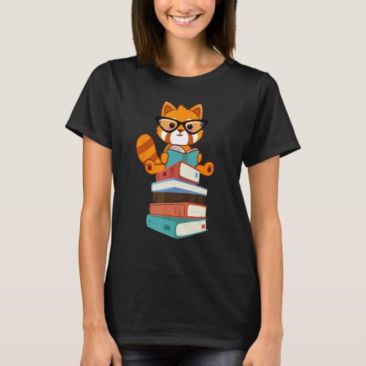 Red Pandas Book  Bookworm Cute Red Panda Reader Tシャツ (正面)