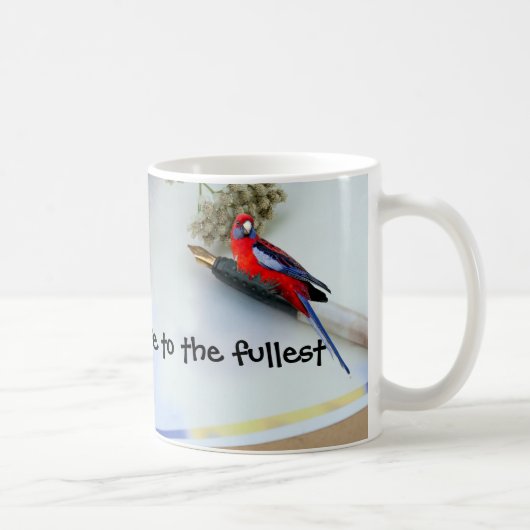 Red Parrot on a Mug コーヒーマグカップ (右)