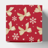 Red Party Favor Box with Gold Bow Pattern  フェイバーボックス (上部)