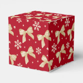 Red Party Favor Box with Gold Bow Pattern  フェイバーボックス (裏面サイド)