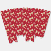 Red Party Favor Popcorn Box with Gold Bow Pattern  フェイバーボックス (見開き)