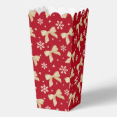 Red Party Favor Popcorn Box with Gold Bow Pattern  フェイバーボックス (正面)