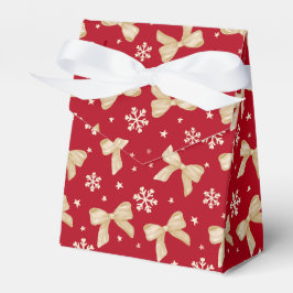 Red Party Favor Tent Box with Gold Bow Pattern  フェイバーボックス