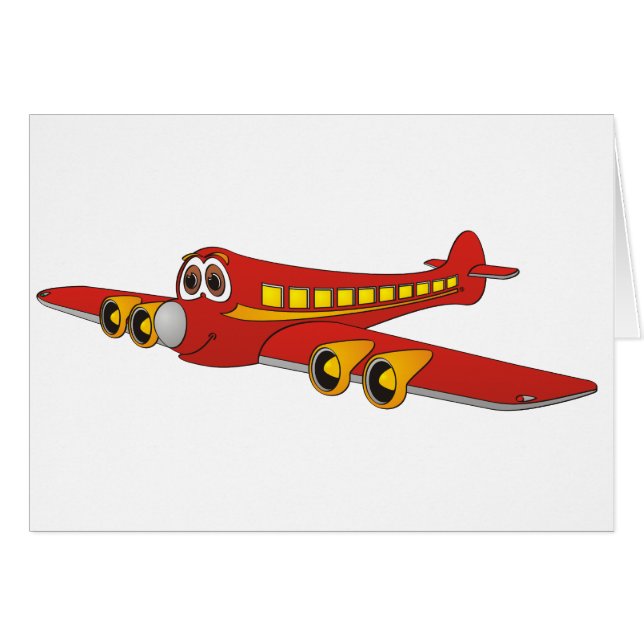 Red Passenger Jet O Cartoon (正面横)