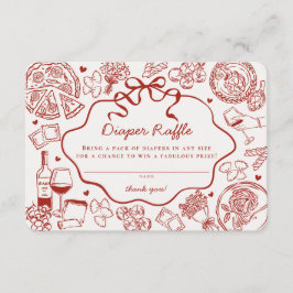 Red Pasta Special Delivery Italian Diaper Raffle エンクロージャーカード