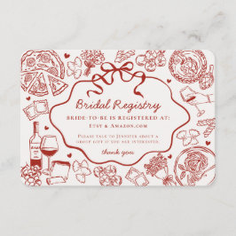 Red Pasta Thats Amore Italian Bridal Registry エンクロージャーカード