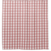 Red Pastel Gingham Pattern Modern Farmhouse シャワーカーテン (正面)