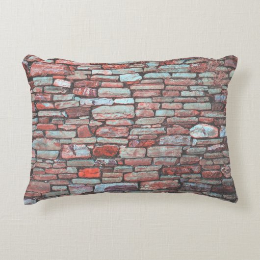 Red pavement bricked wall アクセントクッション (正面)