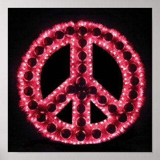 red peace sign poster ポスター