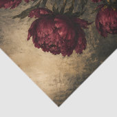 red Peony Bouquet Art Print | Dark Moody Botanic 薄葉紙 (詳細)