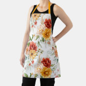 Red Peony Flower Bouquet Pattern エプロン (インサイチュ)