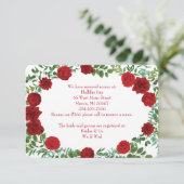 Red Peony & Information 結婚のExtra Information Card 招待状 (スタンド正面)