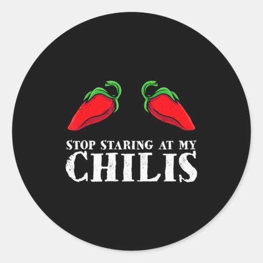 Red Pepper Hot Scy Food Funny Stop Staring At My C ラウンドシール (正面)