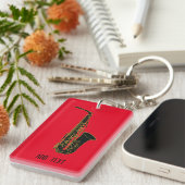 Red PersonalizableのAlto Saxophone キーホルダー (正面右)