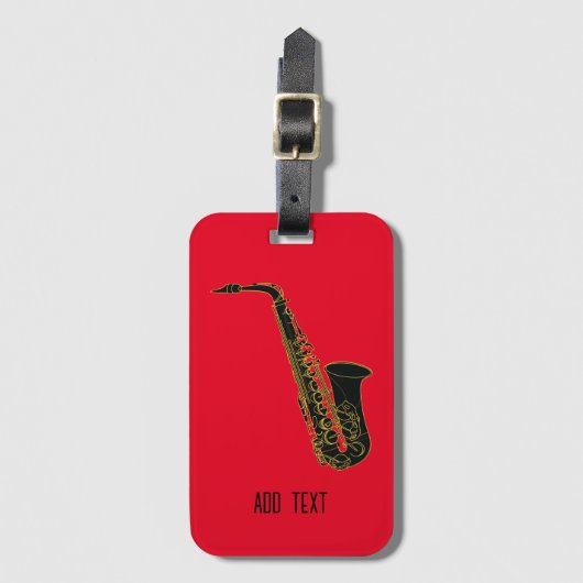 Red PersonalizableのAlto Saxophone ラゲッジタグ (正面縦)
