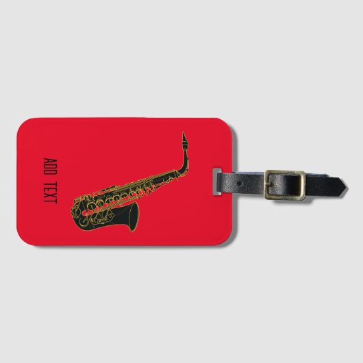 Red PersonalizableのAlto Saxophone ラゲッジタグ (正面横)