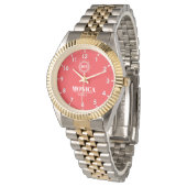 Red  Personalized Custom Monogram Luxury Gift  腕時計 (アングル)