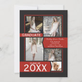 Red Photo Collage Class of Graduation 案内状 (正面)