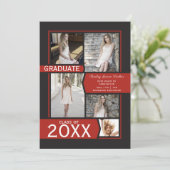 Red Photo Collage Class of Graduation 案内状 (スタンド正面)