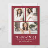 Red Photo Collage Graduation 案内状 (正面)