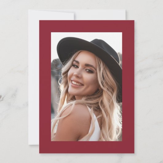 Red Photo Graduation Party 招待状 (裏面)