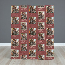 Red Photo Holiday Merry Christmas  フリースブランケット