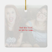 Red Photo Keepsake Christmas セラミックオーナメント (裏面)