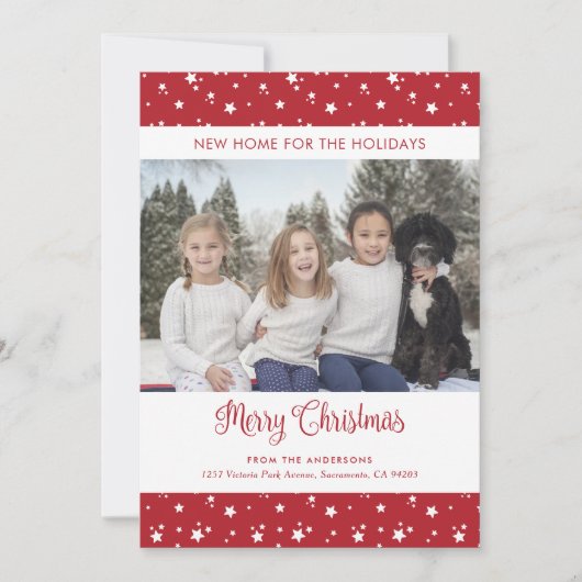 Red Photo New Home for the Holidays Cards シーズンカード (正面)