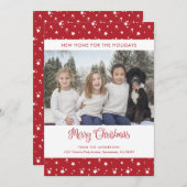 Red Photo New Home for the Holidays Cards シーズンカード (正面/裏面)
