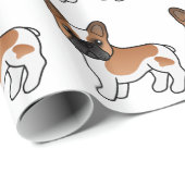 Red Pied French Bulldog Cute Cartoon Dog Pattern ラッピングペーパー (ロールコーナー)