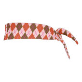 Red Pink and Brown Argyle Pattern タイヘッドバンド (回転90)