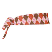 Red Pink and Brown Argyle Pattern タイヘッドバンド (回転270)