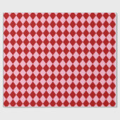 Red & Pink Argyle Christmas Wrapping Paper ラッピングペーパー (フラット)