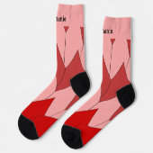 Red Pink Art Deco Design Socks ソックス (左)