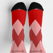 Red Pink Art Deco Design Socks ソックス (上部)