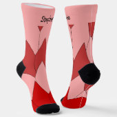 Red Pink Art Deco Design Socks ソックス (傾斜あり)