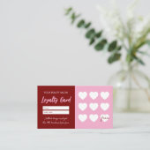 Red Pink Beauty Salon Loyalty ThankYou Reward Card ロイヤリティカード (スタンド正面)