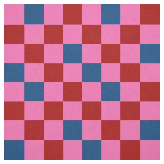 Red Pink Blue Checkered Pattern Design  ファブリック (見本)