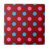 Red Pink Blue Polka Dot Pattern タイル (正面)