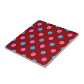 Red Pink Blue Polka Dot Pattern タイル (側面)